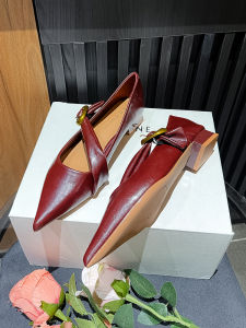 Uncle Jian French Vintage Pointed Toe Flat Bottom Single Shoes Women Spring Autumn Fairy Shoes Gentle Low Heel Mary Janes