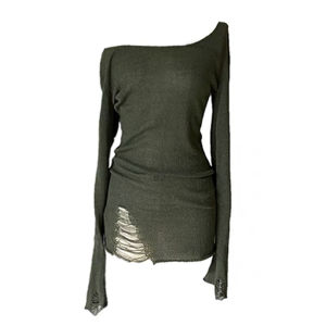 เสื้อสเวตเตอร์ถักแขนยาวคอตั้งทรงเข้ารูปสไตล์เกาหลีสำหรับผู้หญิงในฤดูใบไม้ร่วง เสื้อคลุมกันหนาวแบบสวมหัว