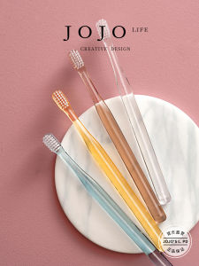 JOJOS L. PD.STEEP Crystal Transparent Unbranded Toothbrush 4-Pack Adult Oral Care Medium Hard Bristles Tooth Cleaning Tools