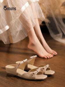 15MINS | Sweet Girl Style Bow Tie Flat Sandals Slippers
