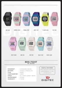 Jam Tangan Digitec Wanita Original Fashion BDA 7024 T Digital Anti Air