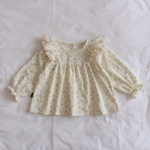 Spring & Autumn Baby Girl Shirts: Elegant Cotton & Floral Prints