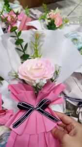 Bó hoa sáp 1 bông Bó hoa mini 1 bông Bó hoa mini tặng dịp lễ sinh nhật