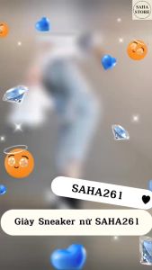 Sneaker nữ độn đế 7cm SAHA261 giày thể thao tăng chiều cao 6cm chất vải trắng đen thoáng khí sport sneakers thun