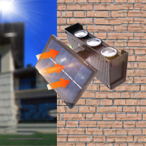 JeeYee Outdoor Lighting Black Shell Strong Brightness Solar LED Wall Light Outdoor Waterproof Garden Decor Lamp Balcony Courtyard Lights Solar Wall Lamp 太阳能户外壁灯