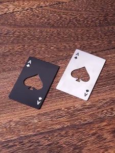 MixHome  Black/Silver Poker Card shaped Beer Bottle Wine Jar Opener Personalized Creative Stainless Steel Bottle Opener Bar Tool 1pcs