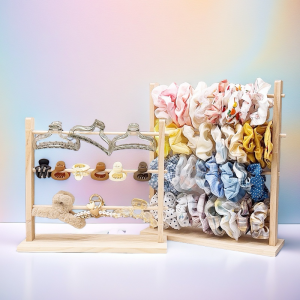 ผู้ถือสร้อยข้อมือ2 ชั้นสร้อยข้อมือสําหรับสร้อยข้อมือกําไลข้อมือนาฬิกา Scrunchiesเครื่องประดับไม้ Headrope ตู้โชว์จอแสดงผล