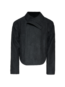 JCAESAR STUDIO | Floral Texture Stand-Up Collar Diagonal Zipper Jacket