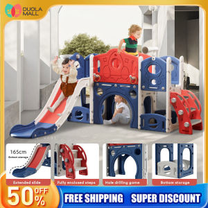 Slide for Kids Playground Swing Slide Indoor & Outdoor Multi-functional with Telescope and Basketball Hoop Slide Swing