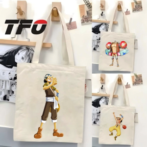 TFO Tote Bag One Piece the Straw Hat Pirates Monkey D. Luffy Versatile Ideal for College School
