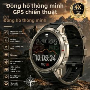GUHUAVMI | Đồng Hồ Thông Minh Thể Thao MỚI 2026 Dành Cho Nam Với GPS Bản Đồ Ngoại Tuyến Màn Hình AMOLED HD Khả Năng Chống Nước 5ATM La Bàn Đo Độ Cao Đo Áp Suất Khí Quyển Theo Dõi Bơi Lội
