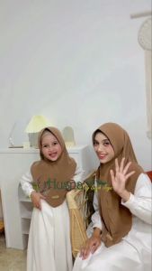 𝑯𝑼𝑺𝑵𝑨 HIJAB COUPLE IBU DAN ANAK INSTAN SIMPLE PED MARWAH JERSEY PREMIUM