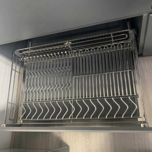 Giá bát đĩa nan oval Eurogold EPV6060F lắp âm dưới 600mm sắp xếp bát đĩa gọn gàng trong một ngăn