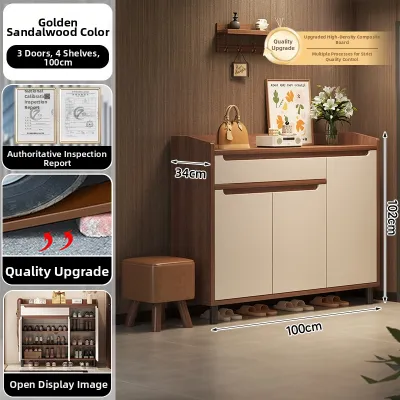 Solid Wood Core Shoe Cabinet Household Entrance