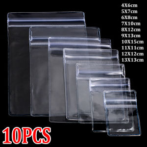 10Pcs Thicken Clear Jewelry Storage Bag Transparent PVC Waterproof Sealing Bags Anti-Oxidation Pouch