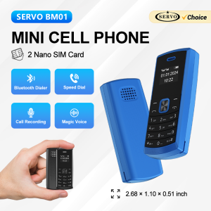 SERVO | SERVO BM01 Mini Feature Phone Magic Voice Changer 2G GSM Speed Dial Bluetooth Dialer Call Recording Dual SIM Small Mobile Phone