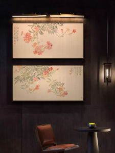 New Chinese Style Restaurant Decorative Painting Chanh Lu Ning Xiang Hotel Soft Decoration Peony Flower Tea Room Study Hanging Artwork