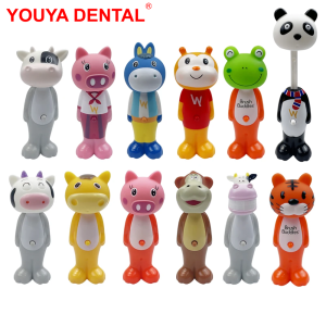 1pcs Kids Toothbrushes Soft Bristle Child Toothbrush Cute Animal Shaped Children Tooth Cleaner Retractable Bounce Up Teeth Brush