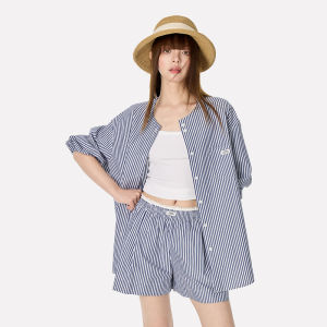 Turn Signal | Striped Casual Loose Shorts and Shirt Set