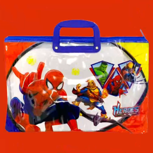 Cartoon Characters Clear Long Plastic Envelope With Handle Perfect for School Supplies Plastic Envelope with Handle – Transparent Zippered Envelope for School. Acts as Document File Organizer & Documents Folder Bag. Ergonomic Handle for Easy Carrying