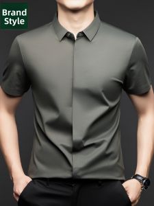 Silk Mens Shirt Anti-Wrinkle No Iron