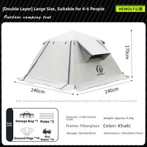 Hewolf | Winter Double Layer Protection Cold Proof Rainproof Tent