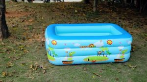 kolam Renang Anak Murah Inflatable Swimming Pool For Kids/Kolam Renang 1.2/1.5 Meter Kolam Tiup Kotak 3 Ring Crystal Rectangular/Kolam Renang Anak Jumbo Murah 2 Meter dan Bayi Tiup Karet Besar Family Inflatable Swimming Pool Luar Ruangan 120/150/180/200CM