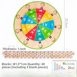 Math Multiplication Table Game Toy for Children Practice Arithmetic Operations Educational Teaching Aids Wooden Puzzle Toys