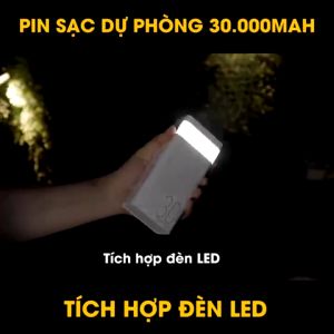 Pin dự phòng sạc nhanh Remax RPP-320 dung lượng 30000mAh có đèn pin - hỗ trợ QC 22.5 và PD 20W