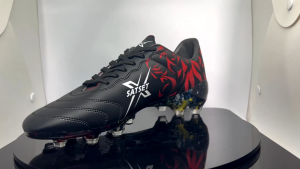 SATSET X Leopard Speed FG Black RED Sepatu Sepak Bola ORIGINAL