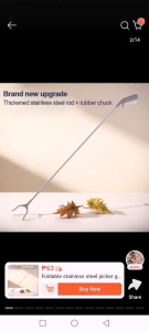 Luckylkh2 Foldable Stainless Steel Picker Garbage Clip Household Picker Large Clamping Force clip