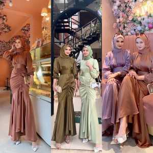 AURELIA DRESS - SATIN ROBERTO CAVALLY - GAMIS KONDANGAN - DRESS SERUT - GAUN BRIDESMAID - UKURAN (M L XL XXL)