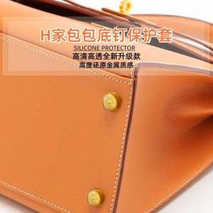 Vỏ Bảo Vệ Silicon Trong Suốt Cho Chân Túi Xách Kelly Lindy Của Hermès Vỏ Bảo Vệ Phần Cứng Cho Chân Túi Xách Bằng Rơm