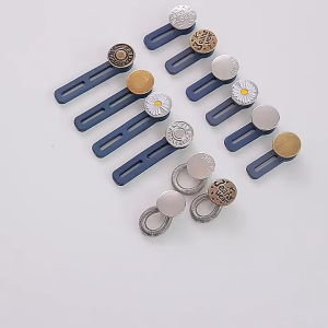 5Pcs Metal Button Extender for Pants Jeans Waistband Expander Sewing Waist Extenders Fastener