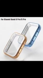 New Plating TPU Case for Xiaomi Band 8Pro 9Pro Smart Band Full Cover Tempered Glass Screen Protector for Xiaomi Band 9 Pro Cover