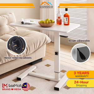 CONOCO Adjustable Bedside Table Adjustable Laptop Table With Silent Wheels Bedroom Table 67-91CM Writing Desk Meja Belajar 可调节升降桌