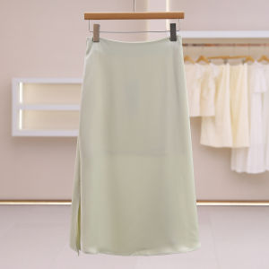 Side Slit Fitted A-Line Skirt