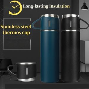 500ML Thermal Water Bottle Insulated Tumbler Cup for Tea Coffee Vacuum Flasks Stainless Steel Thermos Bottle Office Gift Set