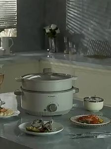VOLTHUB Multifunctional Electric Hot Pot CookingPot 5L Large Capacity Electric Cooker 1000W Non-stick Pot
