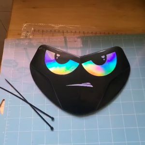 Promo visor sepeda motif mata strobo Hologram keren sudah termasuk tali tis