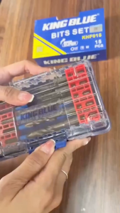 Bộ mũi khoan đa năng cao cấp 15 chi tiết dành cho điện lạnh và điện nước dân dụng thép S2 cao cấp chính hãng KingBlue