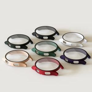 แก้ว + กรณี PC Matte กันชนป้องกันสําหรับ Samsung Galaxy นาฬิกา 6/5/4 44 มม.40 มม.Protector นาฬิกากรณี