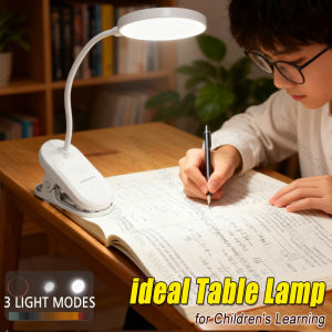 Mini LED Desk Lamp Clip On Reading Light Touch Control 3 Modes Rechargeable Bedside Book Light for Office Study Home Dormitory
