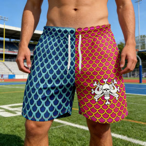 Bandai | 2026 Bandai ONE PIECE Kaido Pattern Mens Performance Gym Shorts Summer Quick-dry Comfy Lightweight Beach Shorts Breathable Y2k