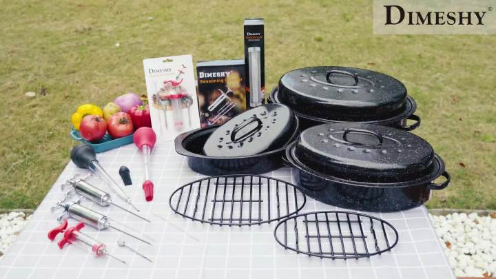 Basting Rack Roasting Rack, Black with Integrated Feet, Enamel Finished, Nonstick ...