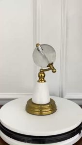 Decor pha lê để bàn tân cổ điển đế đá cẩm thạch trắng DECOR-09A