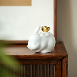 Đồ Trang Trí Gốm Bunnies Dễ Thương Trung Quốc Tích Hợp Thiết Kế Sáng Tạo Quà Tặng Năm Sinh Trang Sức Vật Cưng Trang Trí Nhà