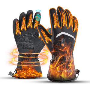 Electric Heated Gloves Motorcycle Winter Moto Heated Gloves Warm Waterproof Rechargeable Heating Thermal Gloves For Snowmobile