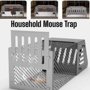 Household Mouse Trap Smart Self-Locking Mousetrap Safe Firm Iron Net Reusable Rat Cage Trap