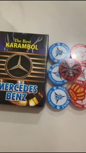 Biji Karambol Tebal 3 mm Motif Mercedes Benz & Anak Carrom Games